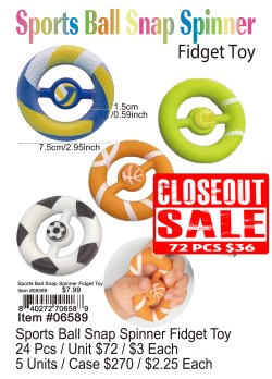 Sports Ball Snap Spinner Fidget Toy
